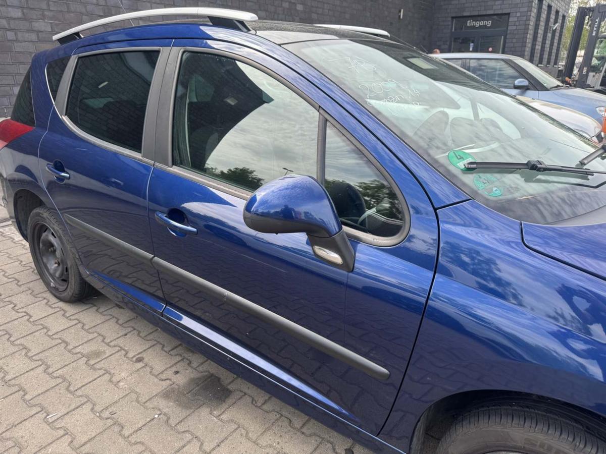 Peugeot 207SW original T&uuml;r vorn rechts KPL Montebello blau Kombi Rohbau Bj.2009